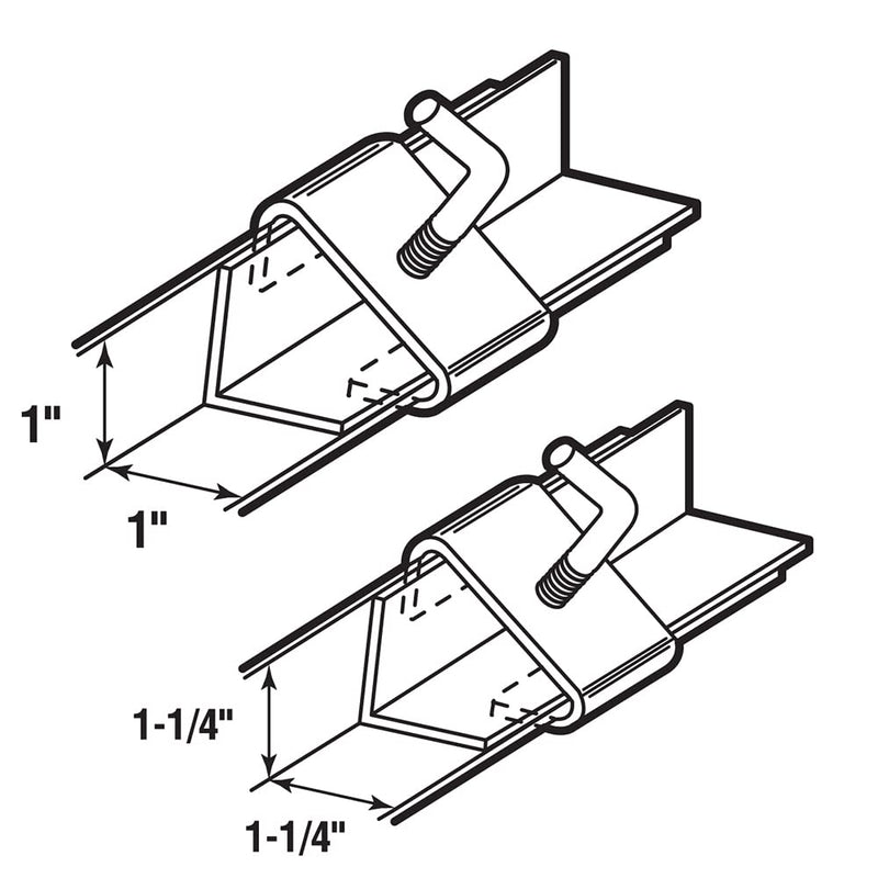 Prime-Line U 11310 Bed Frame Rail Clamp Kit, Fits 1 In. and 1-1/4 In.. Frames, Steel Construction, Zinc Plated (2 Sets)