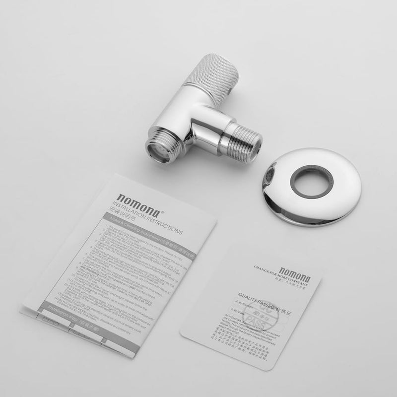 Brass Angle Valve G1/2" xG1/2", Metal Water Valve with Ultrathin Design for Use in Narrow Spaces,Wall Mounted Chrome Plating Valve for Basin Kitchen, Flush Toilet (Chrome)