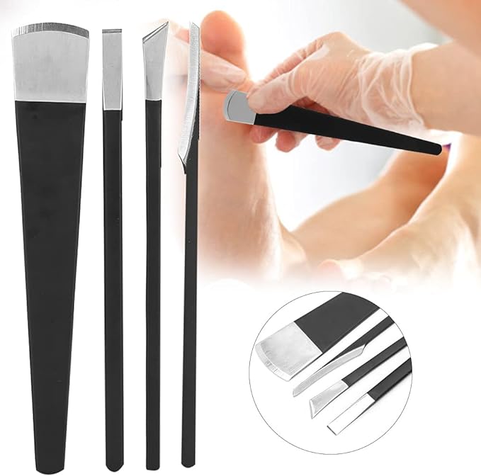 Professional Pedicure Knife Set, Horny Corn Foot Callus Remover Foot File File, 4 Pedicure Tools for Foot Care, Intruded Nail Removal Kit, Stainless Steel Foot Scraper for Salon and Home Use - NewNest Australia