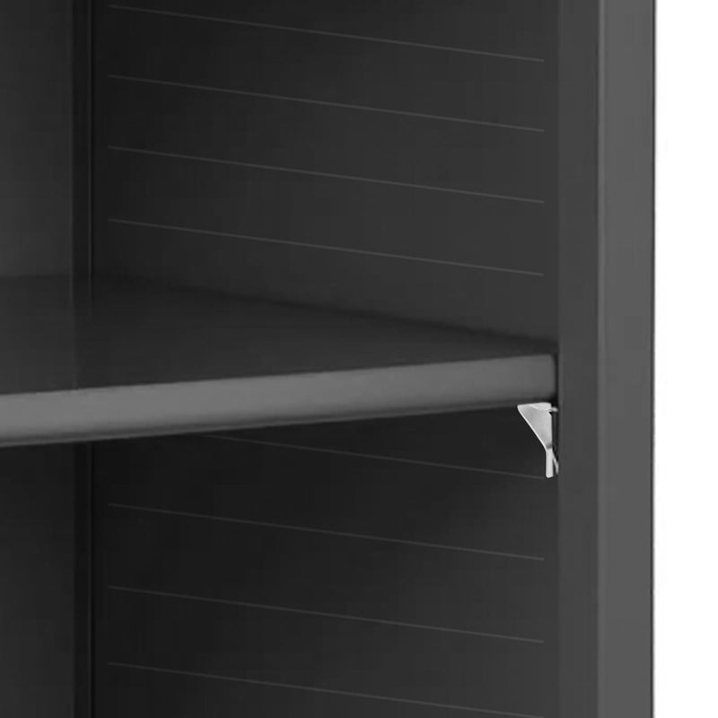 18pcs Cabinet Shelf Clips, Heavy Duty Shelving Brackets Clips Shelf Pegs Shelf Support Clip Holder Pilaster Shelf Clips Compatible with Sandusky Metal Cabinet, Silver
