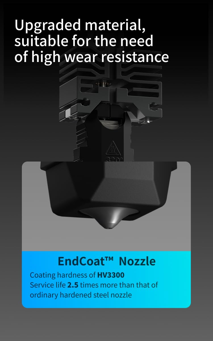Phaetus New Conch Hotend M6 EndCoat Nozzle Detachable Perfect Fit for Bambu Lab X1/P1_0.4m Series 3D Printers 0.4mm
