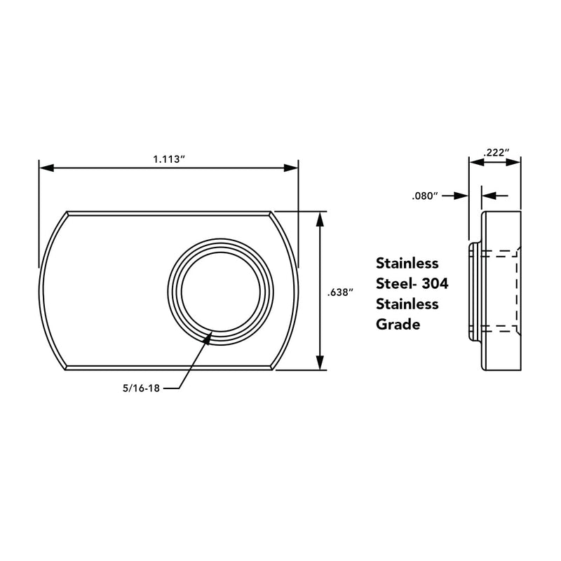 8020, 3678, 15 Series 5/16-18 Stainless Steel SS Slide in T-Nut with Offset Thread- T Slot Accessories for Aluminum Extrusion - Hardware Nuts (25 Pack) 25