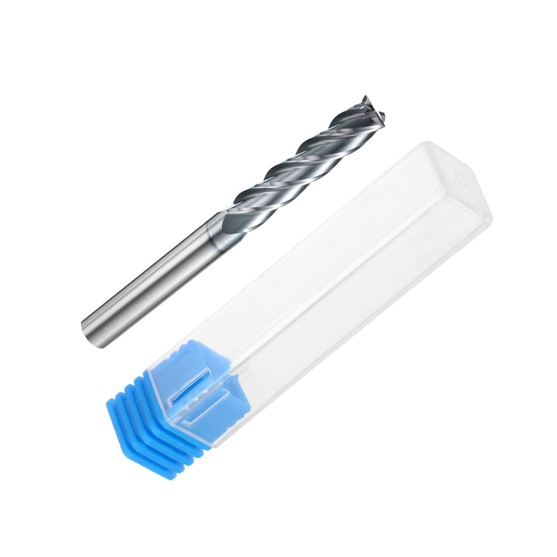 HARFINGTON Carbide Square Nose End Mill Bit 7/16" Cut Dia 4 Flutes TiAlN Coated Milling Cutter for Hardened Steel Metal (7/16" Shank 2" Cut Length 4-1/4" Long 30 Degree Helix HRC53-55)