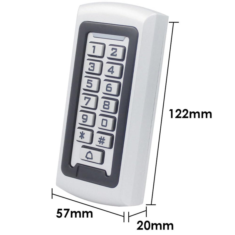 Waterproof Stand Alone Access Control Keypad,Metal RFID Card Reader,Door Access Control System Lock,Electric Gate Opener,Gate Lock,2000 User,Wiegand 26-bit,Proximity 125Khz RFID Card Keyfob