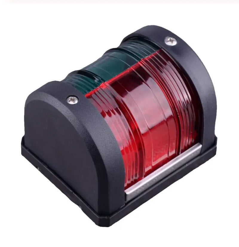 Boat Pontoon LED Navigation Light Black ABS Plastic Housing Boats Up to 12M Waterproof IP:66 Surface Mount 2NM (Combo Green and Red Bow)