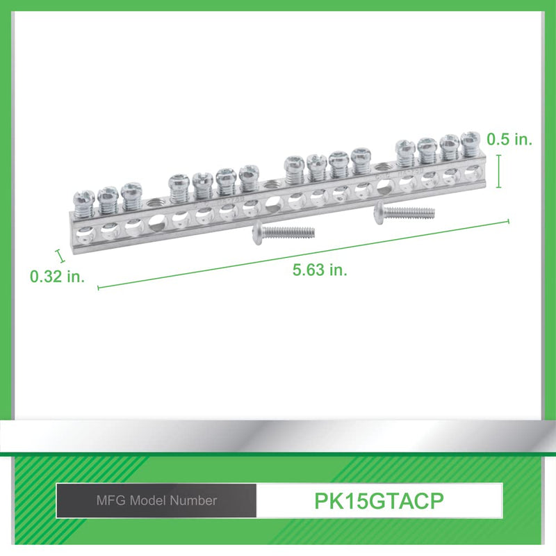 Square D by Schneider Electric, Size, PK15GTACP Square D Bar Kit For Attaching Ground Wire In Load Centers & Safety Switches, Color, Green No Size