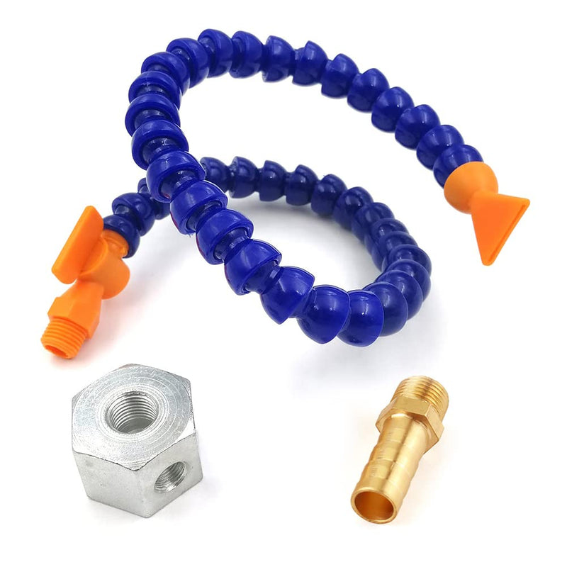 Magnetic Base with Barb Connector + 1/4"PT Flat Nozzle Plastic Coolant Pipe with Switch Adjustable Flexible Water Oil Cooling Hose Flat Mouth