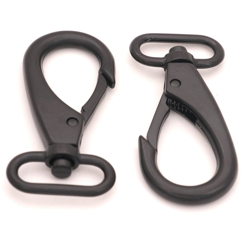BIKICOCO 1'' Swivel Bolt Snap Hook Lobster Claw Clasp Trigger Spring Loaded Clip, Oval-Ring Ended, Black - Pack of 6 1 inch Black x 6 Pcs