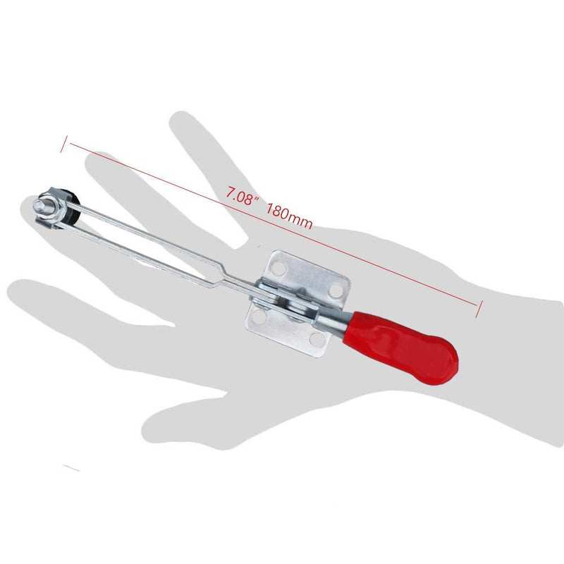 E-TING 4Pcs Hand Tool Toggle Clamp 201B-Upgrade Horizontal Clamp Antislip Quick Release Tool (Longer 201BL Toggle Clamp) Longer 201BL Toggle Clamp