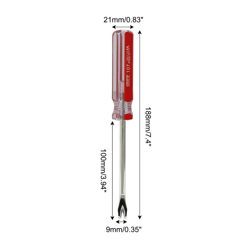 3 Pcs Tack Lifter Nail Puller, Elbow Head V Tip Nail Staple Rivet Tack Puller Screwdriver Tool, Length: 7.4"