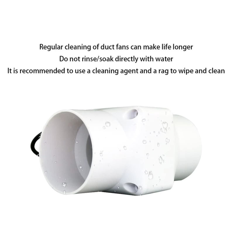 2'' Inline Duct Fan with Power Supply,Bathroom Exhaust Fan Kitchen 12V 6W Mini Blower for Office Hall Hydroponic Kitchen Adjustable speed