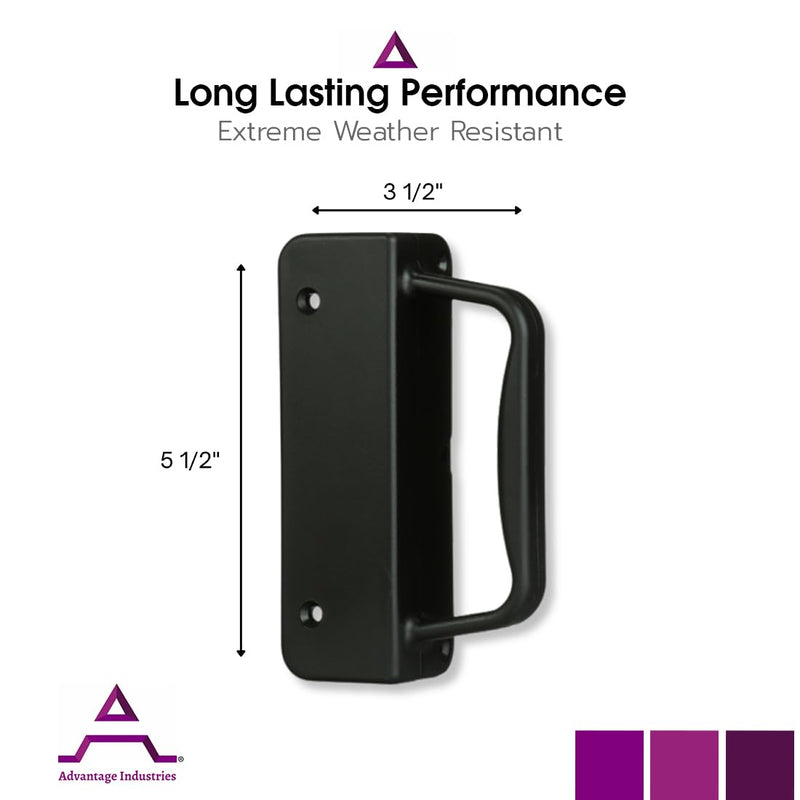 ADVANTAGE INDUSTRIES Nylon Gate Handle | Best Grip/Extra Knuckle Room | Left & Right Reversible | Sturdy Design w/Easy Alignment | Heavy Duty Outdoor Gate Pull | Aluminum & Vinyl/PVC 1Pack - Black 1 Pack Black 1-Pack