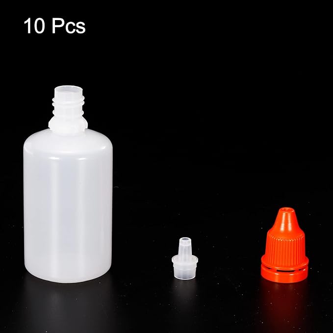 PATIKIL 50ml Liquid Dropper Bottles 10pcs PE Squeezable Drop Eye Dropper Container with PP Cap for Home Travel Orange - NewNest Australia