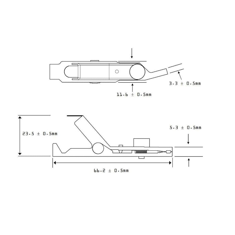 Butt Set Line Cord Bed-of-Nails Alligator Clip with Strain Relief (1.5 meters, ABN Alligator Clips) 1.5 meters