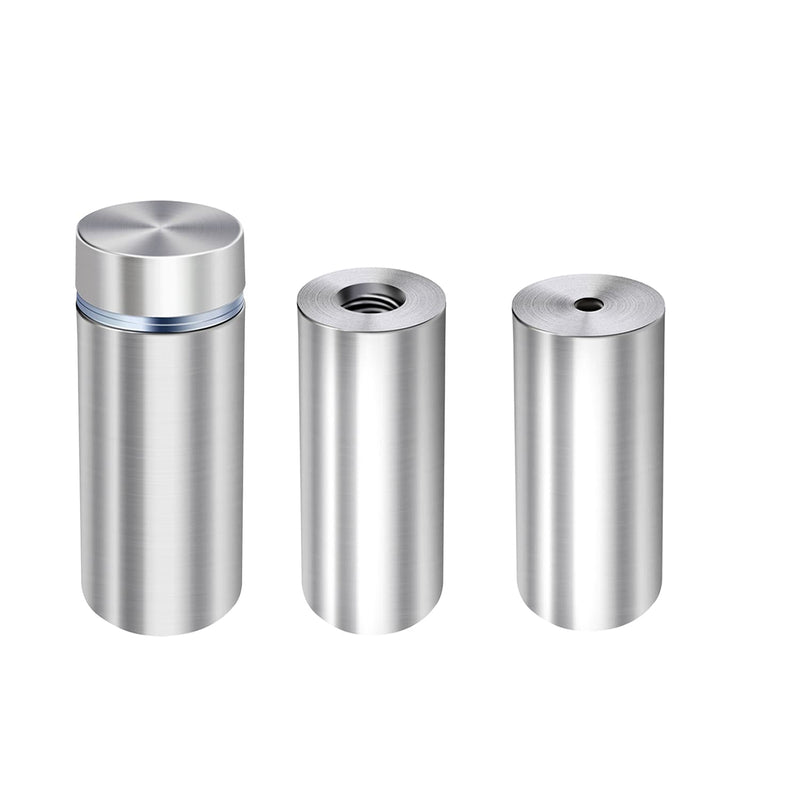 Osring 1/2” Dia x 2 2/5” L Standoffs Screws for Acrylic, Silver Sign Standoff Wall Mounts Hardware 16 Pack, Stainless Steel Advertising Nails for Glass Board and Signage 1/2" x 2-2/5"