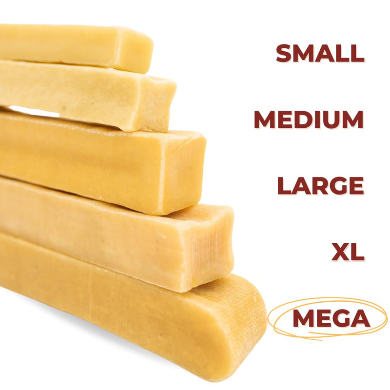 Bully Bunches Mega Authentic Yak Cheese Himalayan Chews for Giant Dogs & Super Aggressive Chewers - All Natural Dog Treat Dental Chews, Made with Real Yak Milk - Lactose & Rawhide Free (2 PK) Mega, 2 Pack - PawsPlanet Australia