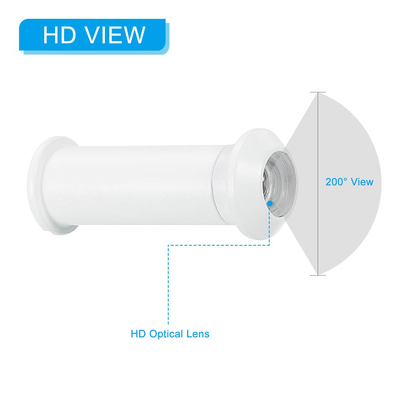 PATIKIL 1/2" Door Viewer Peephole, 2 Pcs Copper Privacy Door Viewer for Security, 220-degree Fits 1-3/8inch to 2-3/8inch Door Peep Hole with Privacy Cover for Home Office Hotel, White