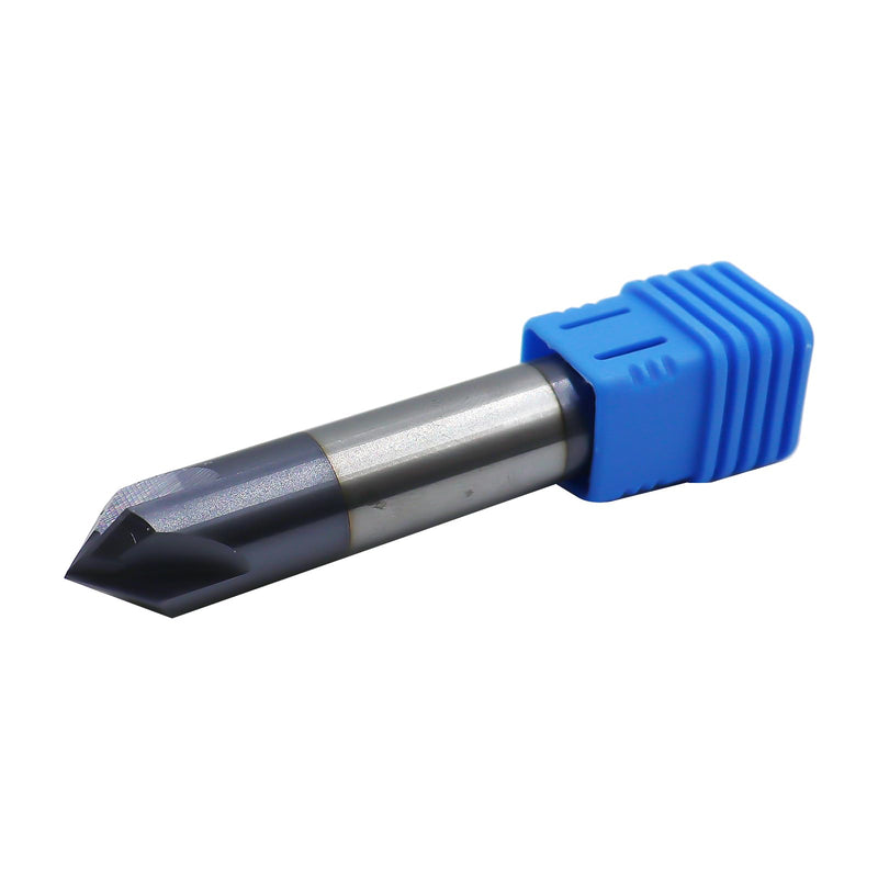 1/2in Solid Carbide End Mill,Chamfer Mill-Double End,4 Flutes,90° Chamfer Angle,AlTiN Coated Bits Tool for Medium Hardness Steel, Brass, Iron 1/2in, 4 Flute