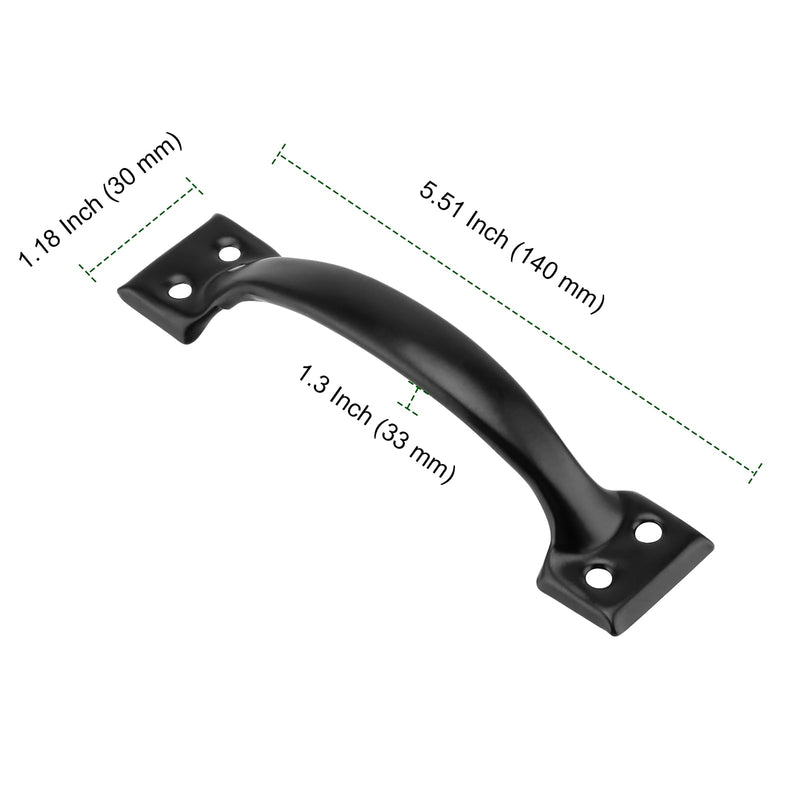 PINGEUI 30 Pack Gate Handle, 6 Inch Black Door Handle Cast Iron Sliding, Metal Long Gate Pull Handle Fence Handle for Outdoor, Garage, Interior