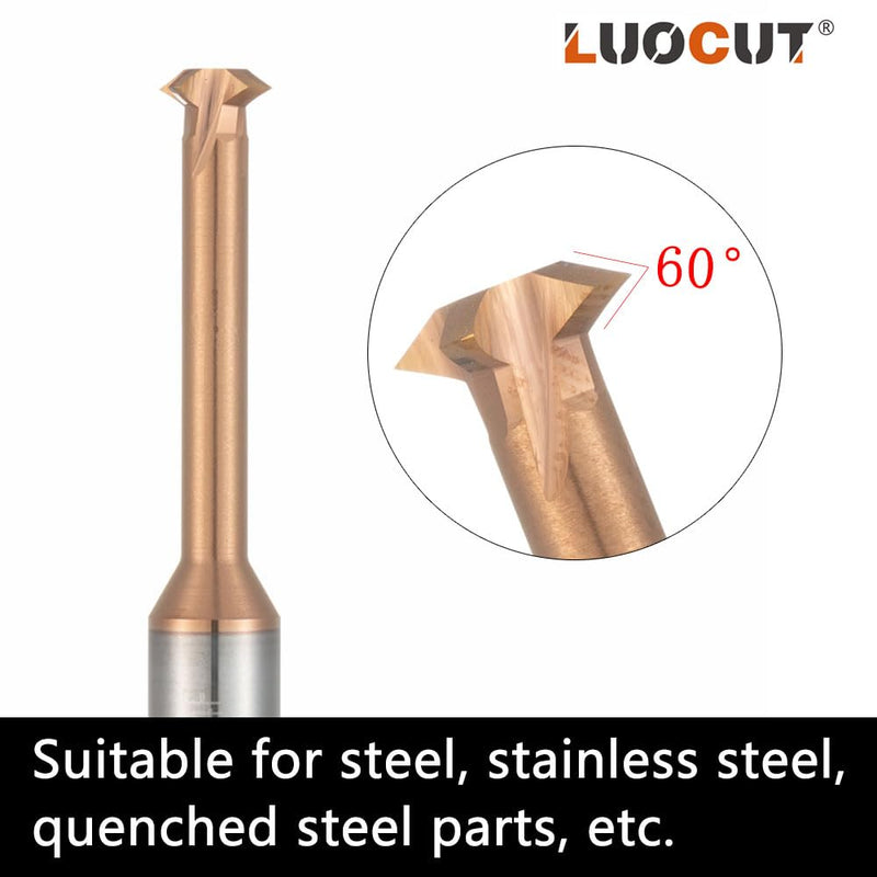 Thread Metric Thread milling Milling Cutter CNC Machine AlTiN Coating HRC60 for Steel (5pcs-D3.0 P0.5-0.8) PHF-D3.0 P0.5-0.8