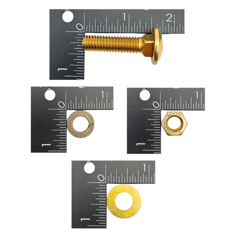 3/8"-16 x 1.5 Grade 8 Carriage Bolts (10-Pack) – Heavy-Duty Coarse Thread Bolts Includes Flat Washers Lock Washers & Nuts – Round Head Square Neck SAE 1.5" Yellow Zinc 3/8" x 1.5" Standard Nut 10