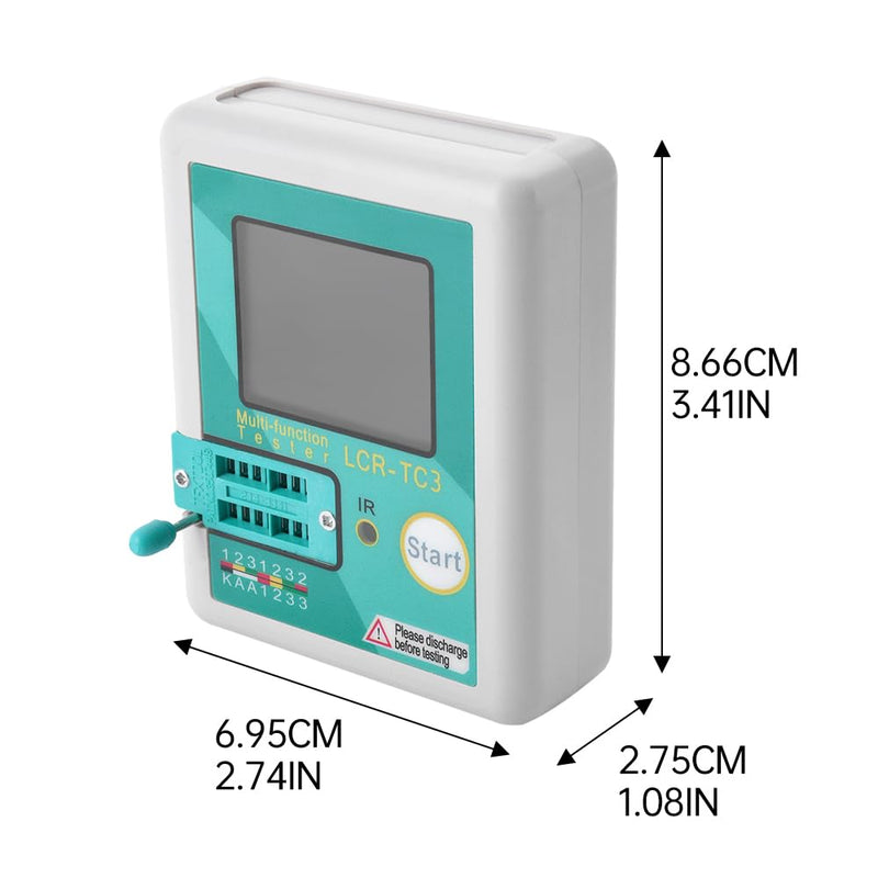 Aideepen High Precision Transistor Tester TC3 TCR-TC3 Multifunctional Graphic 160 * 128 TFT LCD Display Diode Triode Capacitance LCR ESR Meter Battery Tester white LCR-TC3