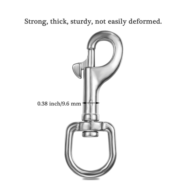 Heavy-Duty Swivel Eye Bolt Snap Hooks 3.58 Inch, Bolt Snaps of Metal, 316 Stainless Steel Single Ended Clips(4 Pcs)