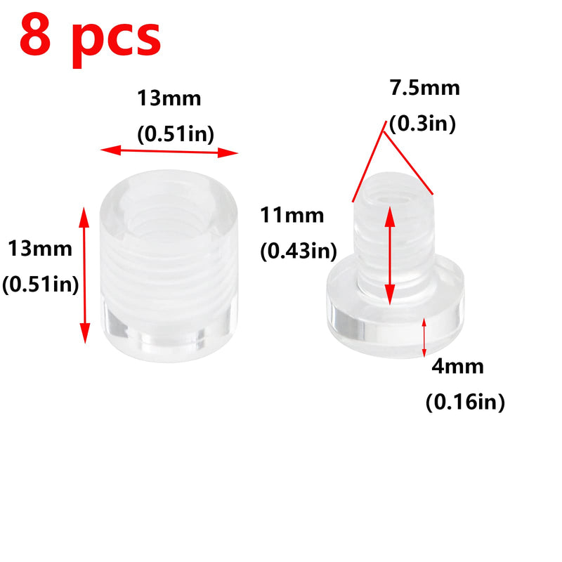 Antrader 8Pcs Clear Standoffs, 1/2" x 1/2" Acrylic Standoff Screws, Wall Sign Standoff Mounting Hardware,Advertising Glass Standoff Nail 1/2" x 1/2" (13 x 13mm)