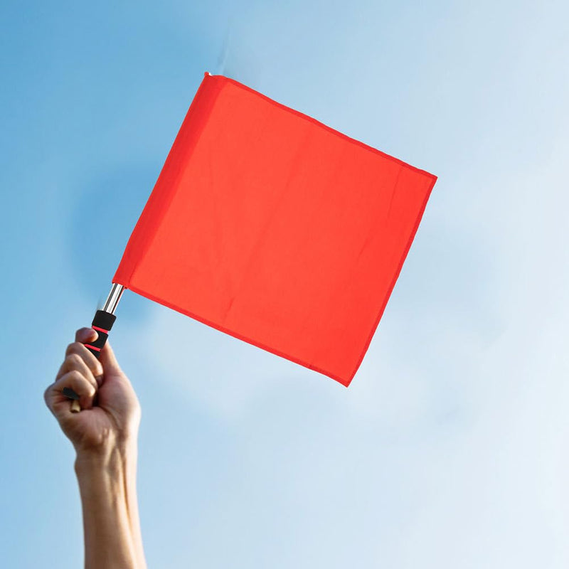 Yardwe 3PCS Referee Flag, Stainless Steel Hand Flag with Sponge Handle, Hand Signal Flag Training Sports Flags for Soccer Volleyball Basketball Football Competition