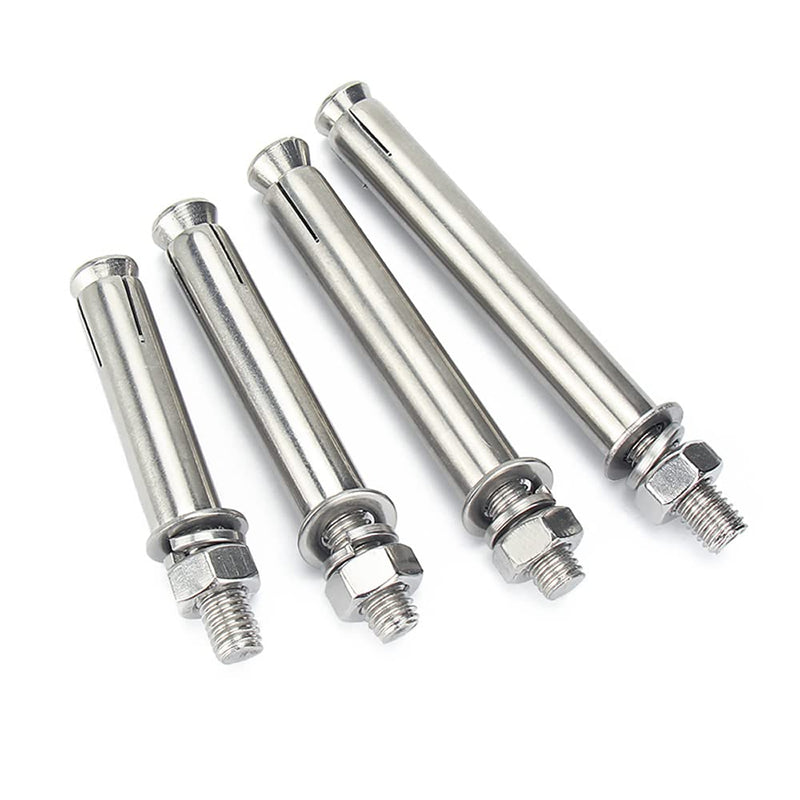 Junter 8pcs M6 x 50mm Hex Expansion Bolts 304 Stainless Steel External Hex Nut Expansion Screw Bolts Sleeve Anchor,Pool Safety Cover Expansion Bolts,for Concrete