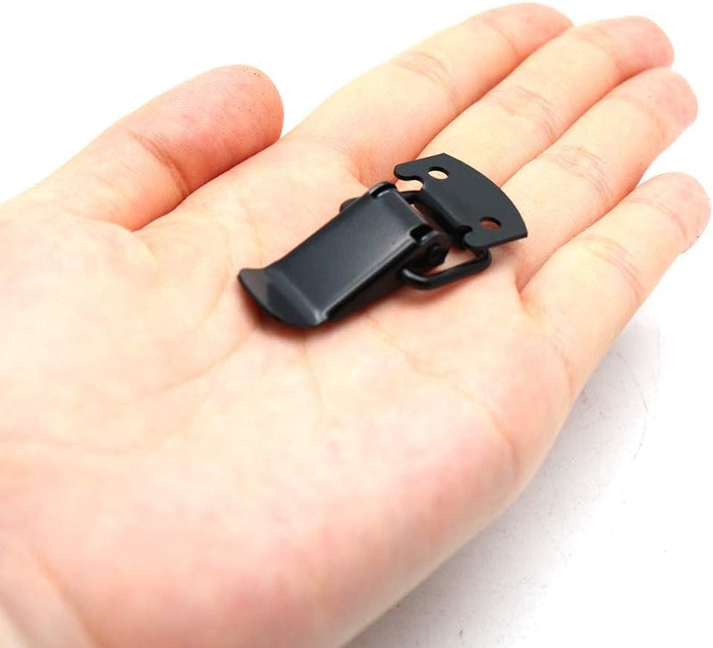 12 Pack Spring Toggle Buckle Latch, 1.8'' Length, 304 Stainless Steel Spring Loaded Toggle Catch for Wooden Case Toolboxes, Black 1.8"x 0.7"