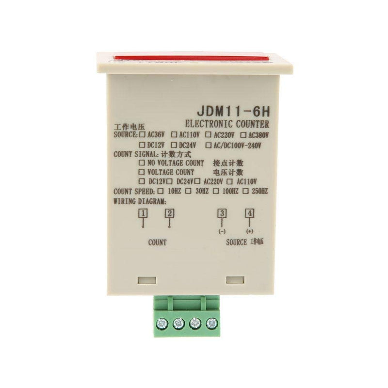 Hilitand 6 Digit Electronic Counter, JDM11-6H, Black, DC 12V/24V/36V
