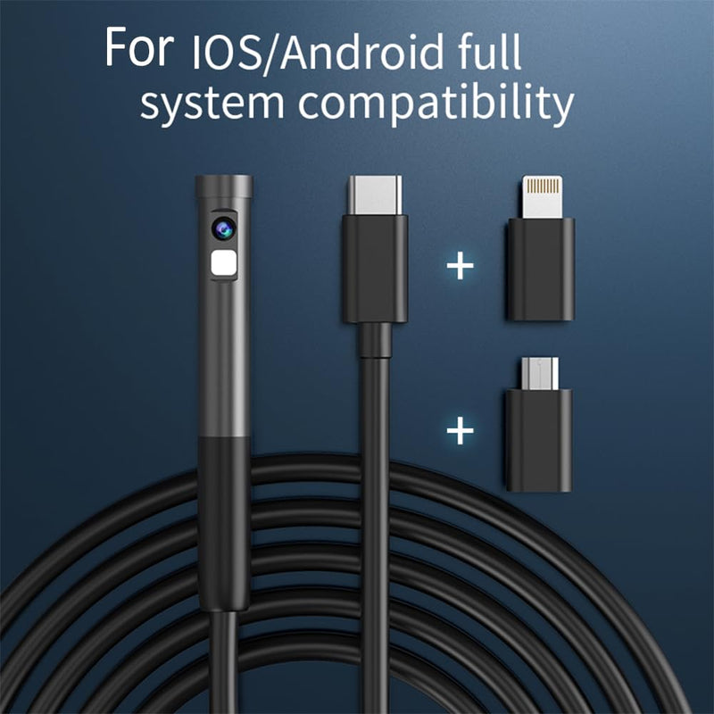 Weytoll Endoscope Camera with Light, Phone Connected Endoscope, Type-C Inspection Borescope Camera 7.9mm Built-in Adjustable LED Lights IP67 Waterproof for Android IOS