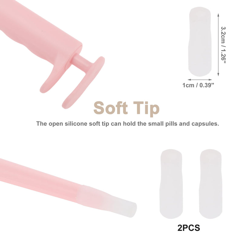 Cat Pill Shooter, Pet Piller Gun - Easy to Use Dog Pill Dispenser with Two Silicone Tips, Convenient Medication Feeder for Small Animals, Pink