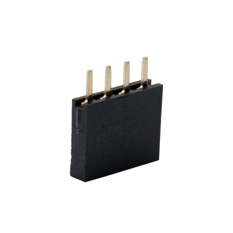 Female PCB Header 4 Way 2.54mm Pitch Connector - 100 pcs 1*4