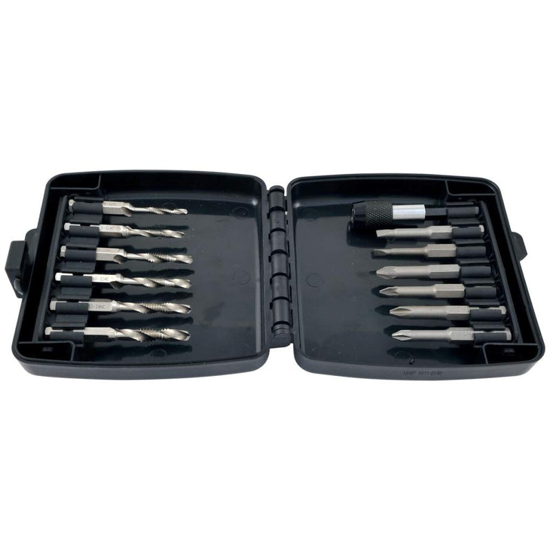 HHIP 1011-0140 14 Piece 6-32~1/4-20 High Speed Steel 3-in-1 Tap and Drill Kit 14 Pc. Set 6-32 to 1/4-20