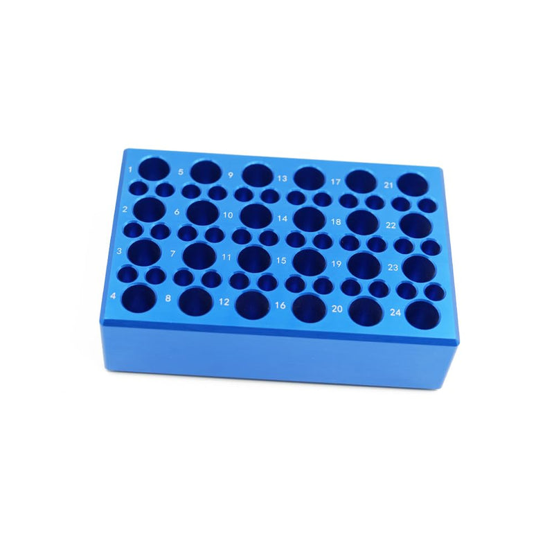 1 Pcs Aluminum Cooler Cooling Block PCR Test Tube Racks, 24-Well for 1.5ml /2ml Tubes, 36-Well for 0.2ml PCR Tubes 60 Wells