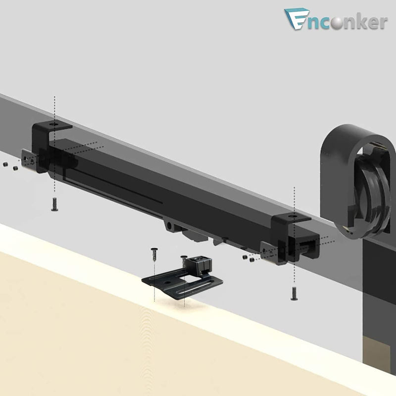 2PCS Lightweight Hole-Free Barn Door Soft Close Mechanism, Upgraded Design Sliding Door Hardware Kit, Adjustable Actuators One Way Operation Door Stopper Anti-Slam Invisible Lightweight Barn Door Soft Close Mechanism