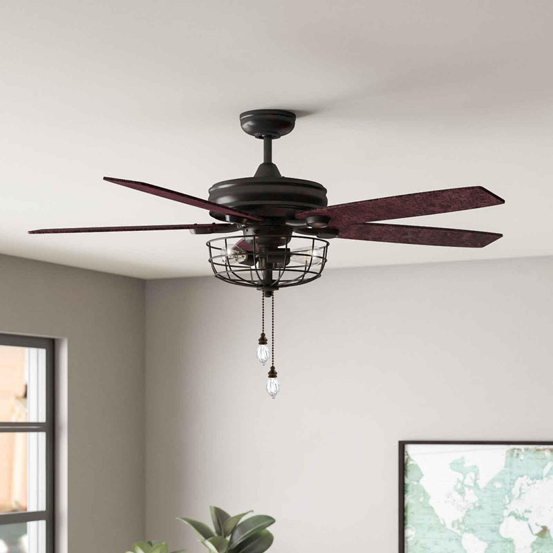 RUIAN 2 Pcs Decorative Fan Pull Chain Ornament Set Lamp Pull Extension for Light Fan with 12 Inch Bronze Chains and Crystal Glass Pendant Decor.