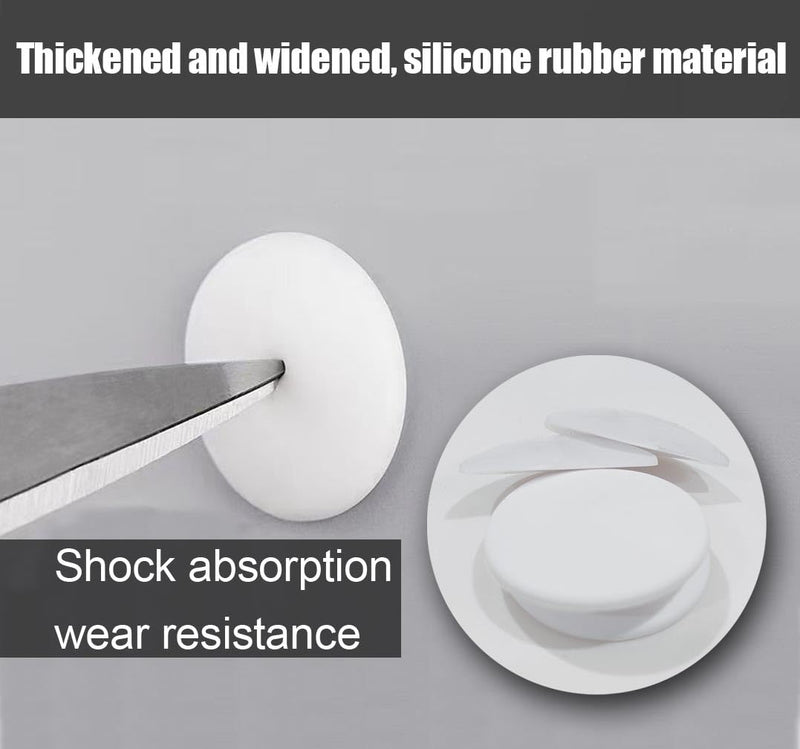 6 Pcs Door Stop Wall Protector. 3.15" and 2" Large White Silicone Door Bumpers with Strong Thickened Adhesive of Rubber Knob, Round Wall Shield Cushion. Door Knob Wall Protector. Small Size 2"(6 PCS)