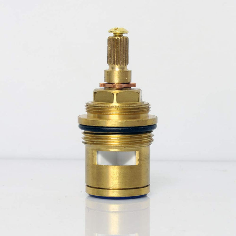 Bathroom Basin 2PCS Pair 3/4'' Ceramic Disc Cartridge Replacement Mixer Hot and Cold Tap Inner Faucet Valve Quarter Turn 57MM 12 MM Spline Length 20 Teeth G3/4'' 57MM Hot&Cold Pair