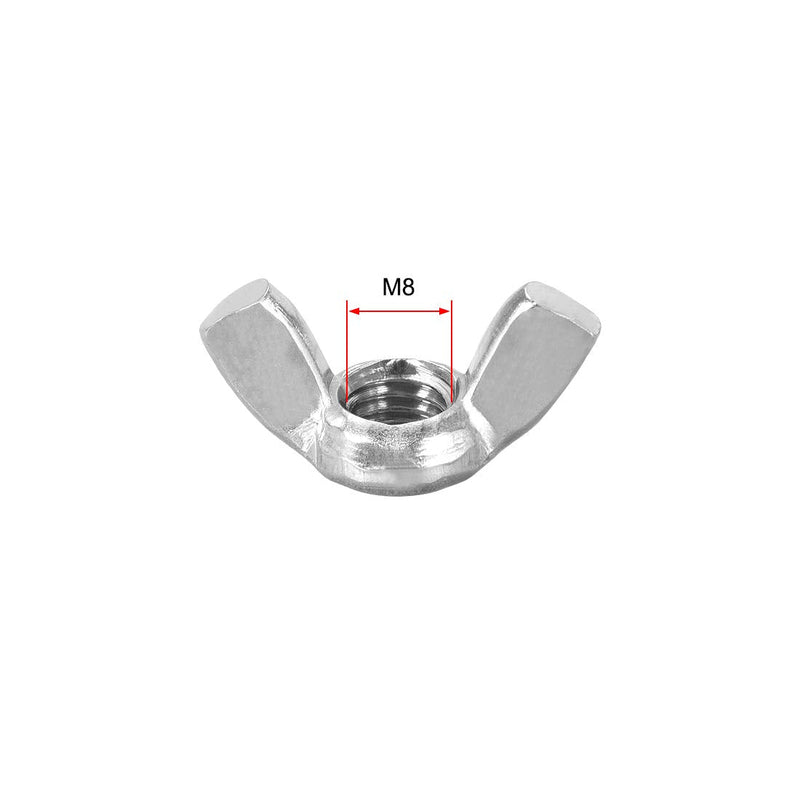 uxcell M8 Wing Nuts, Carbon Steel Zinc Plated Fasteners Parts Hurrican Screws Hand Twist Tighten Ear Butterfly Nut, 20pcs