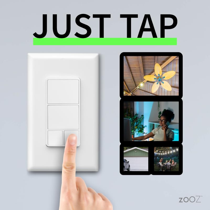 Zooz 800 Series Z-Wave Long Range Wall Remote & Scene Controller ZEN37 (Battery Powered), White | Z-Wave Hub Required