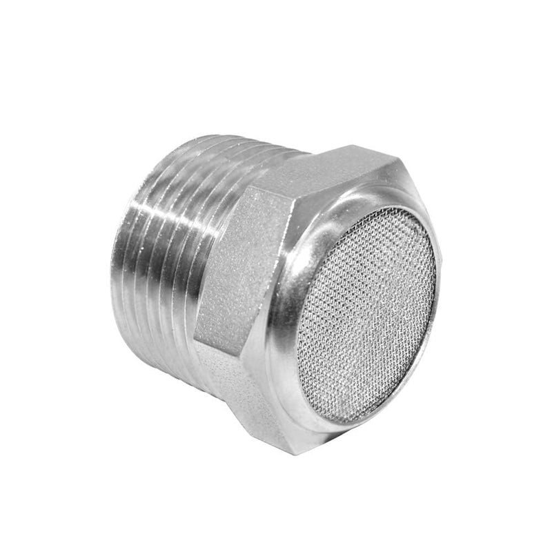 Beduan 316 Stainless Steel Air Pneumatic Mufflers 1/2 NPT Male Thread Sintered Exhaust Muffler Silencer Flat (Pack of 2) 1/2" NPT