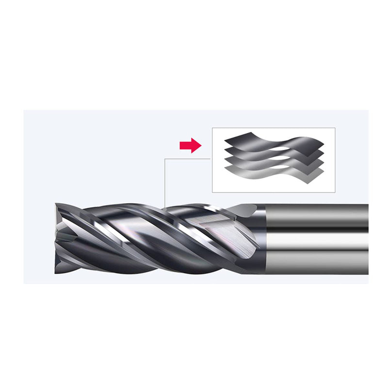 5 Pcs 4mm CNC Carbide End Mill Set, 4 Fultes Milling Cutter,Tungsten End Milling Bits Tool