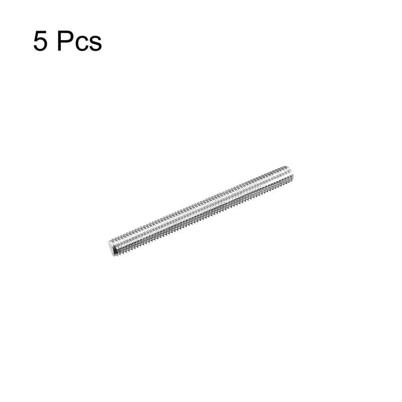 MECCANIXITY Fully Threaded Rod M5 x 50mm 0.8mm Thread Pitch 304 Stainless Steel Right Hand Threaded Rods Bar Studs 5 Pack