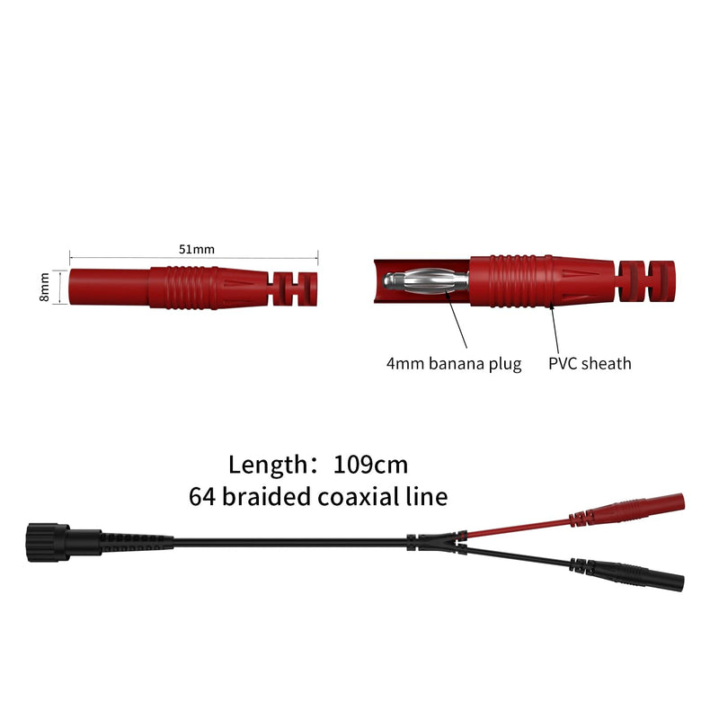 BNC Test Leads Set, Fully Insulated BNC to BNC, BNC to Banana Plug, Test Probes Kit, Alligator Clips and Test Clip/Hook Tools 10pcs 0092