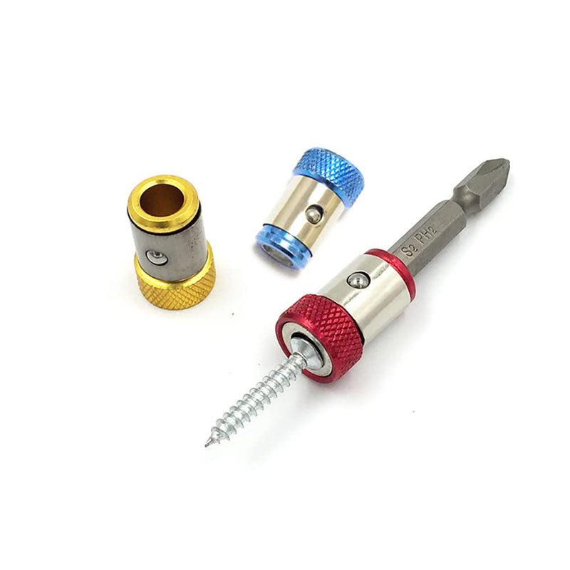 6 Pieces Magnetic Screw Ring With 2 Pieces Ph2 Screwdriver Bit Set,Magnetizer Screw Removable For 1/4 Inch/6.35mm Hex Screwdriver and Power Bits (MIX) Mix
