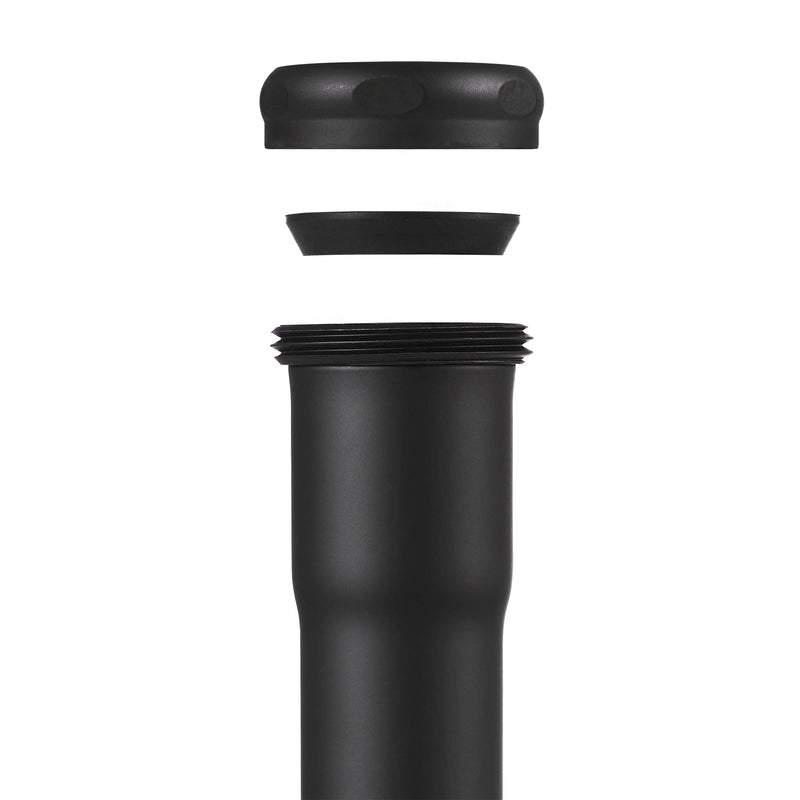 18 Gauge Brass Slip Joint Extension Tube 1-1/4” OD x 8” with Nut and Rubber Washer, P Trap Extension Tube, Sink Drain Tailpiece Tube Extension Heavy Duty, Matte Black