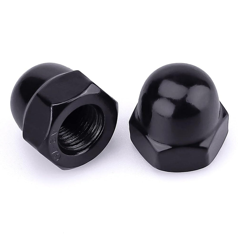 5/16"-18 Hex Head Acorn Cap Nuts, 304 Stainless Steel 18-8 Hexagon Head Acorn Dome Cap Nuts, Black Oxide Finish, Hex Drive, 20 PCS 5/16"-18